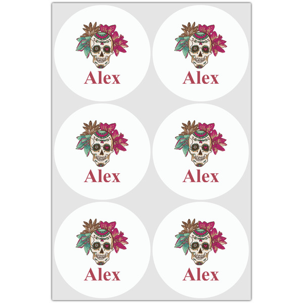 Sugar Skulls & Flowers Drink Topper - XLarge - Set of 6
