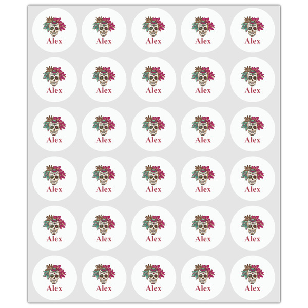 Sugar Skulls & Flowers Drink Topper - XSmall - Set of 30