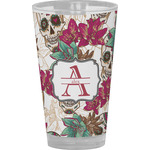 Sugar Skulls & Flowers Pint Glass - Full Color (Personalized)