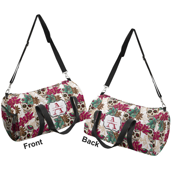 Sugar Skulls & Flowers Duffle bag large front and back sides