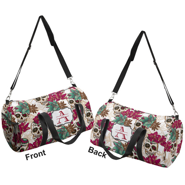 Sugar Skulls & Flowers Duffle bag small front and back sides