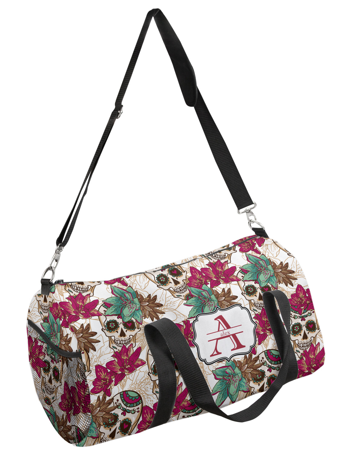 Sugar Skulls & Flowers Duffel Bag Small (Personalized) YouCustomizeIt