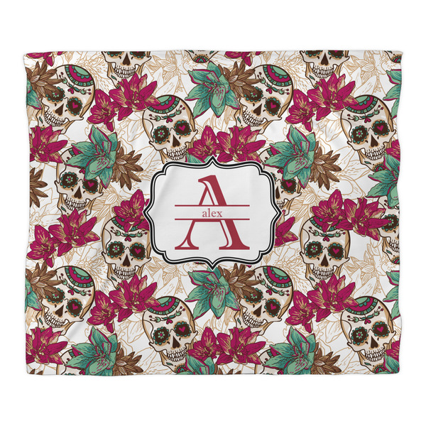 Sugar Skulls & Flowers Duvet Cover - King - Front