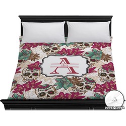 Sugar Skulls & Flowers Duvet Cover - King (Personalized)