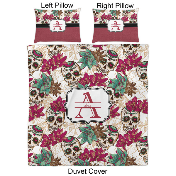 Sugar Skulls & Flowers Duvet Cover Set - Queen - Approval