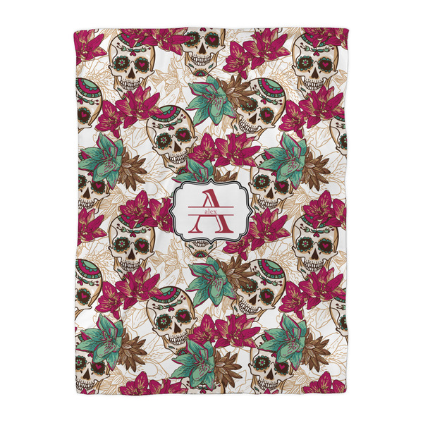 Sugar Skulls & Flowers Duvet Cover - Twin XL - Front