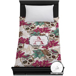 Sugar Skulls & Flowers Duvet Cover - Twin (Personalized)