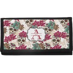 Sugar Skulls & Flowers Canvas Checkbook Cover (Personalized)