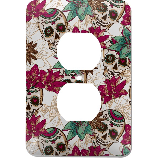 Custom Sugar Skulls & Flowers Electric Outlet Plate