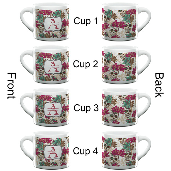 Sugar Skulls & Flowers Espresso Cup - 6oz (Double Shot Set of 4) APPROVAL