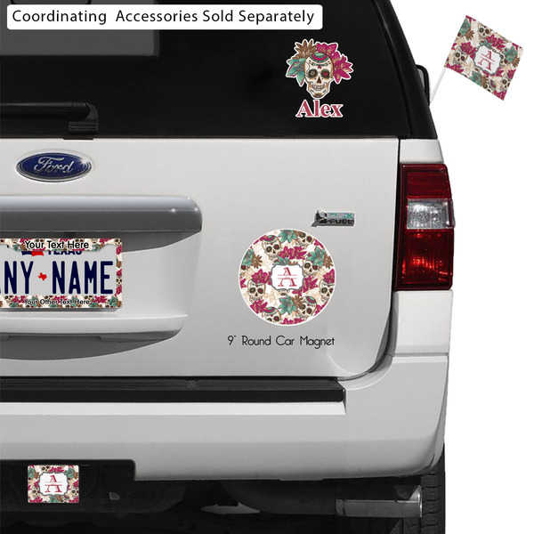 Sugar Skulls & Flowers Exterior Car Accessories