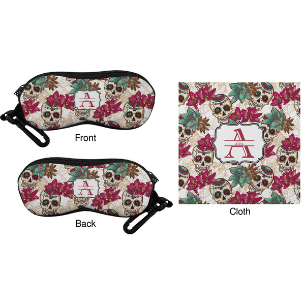 Sugar Skulls & Flowers Eyeglass Case & Cloth (Approval)