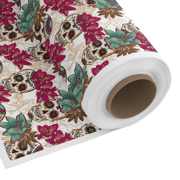 Custom Sugar Skulls & Flowers Fabric by the Yard - Spun Polyester Poplin