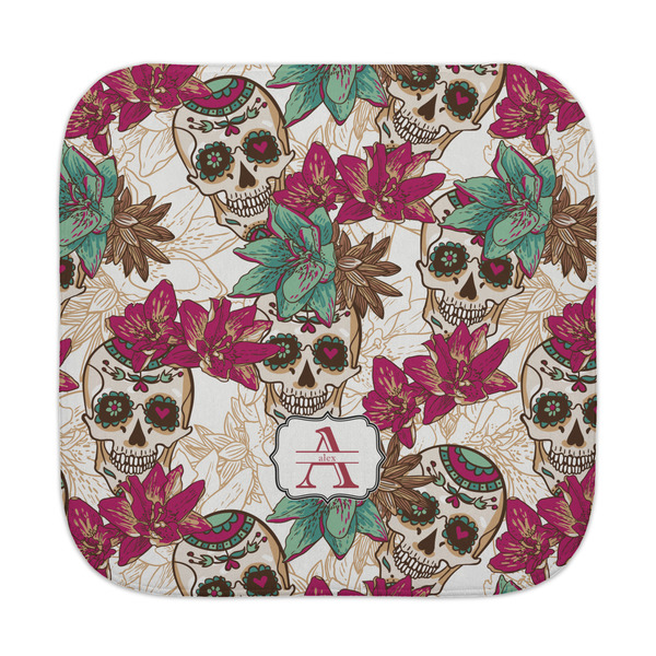 Custom Sugar Skulls & Flowers Face Towel (Personalized)
