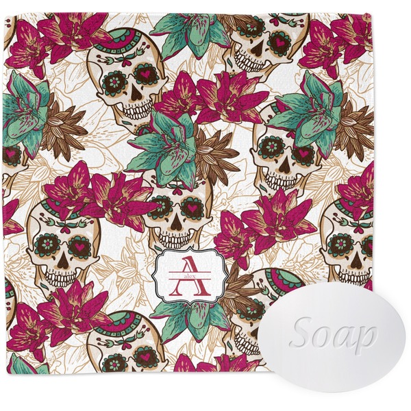 Custom Sugar Skulls & Flowers Washcloth (Personalized)