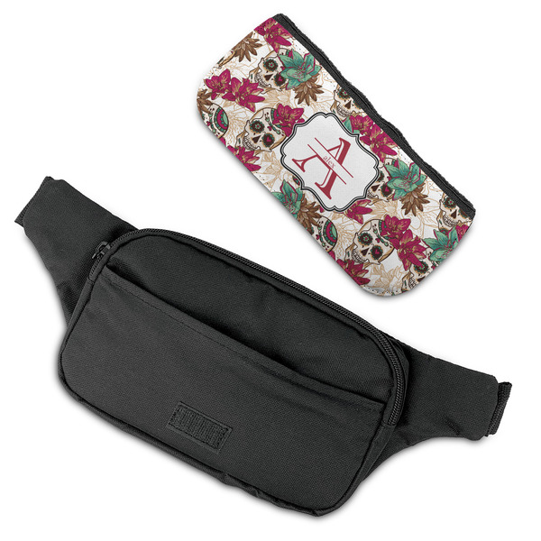 Sugar Skulls & Flowers Fanny Packs - FLAT (flap off)