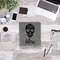 Sugar Skulls & Flowers Leather Binder - 1" - Grey - Lifestyle View
