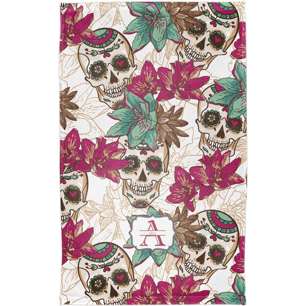 Sugar Skulls & Flowers Finger Tip Towel - Full View