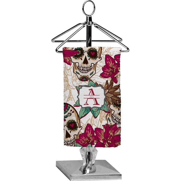 Custom Sugar Skulls & Flowers Finger Tip Towel - Full Print (Personalized)