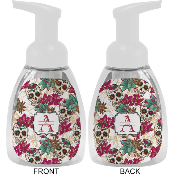 Sugar Skulls & Flowers Foam Soap Bottle Approval - White