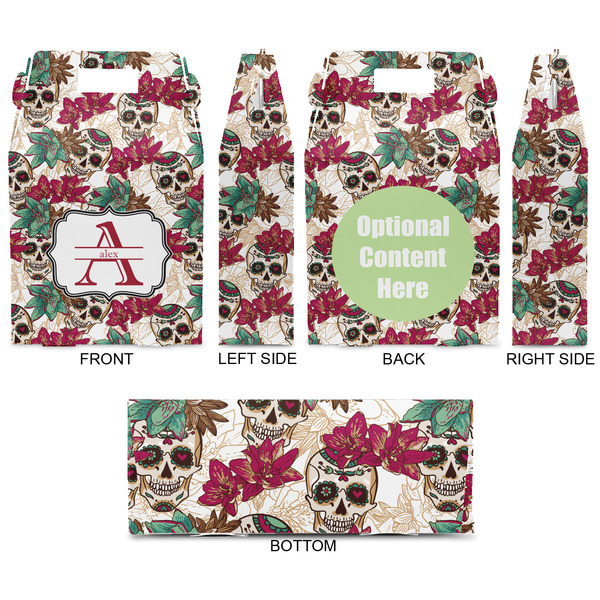 Sugar Skulls & Flowers Gable Favor Box - Approval