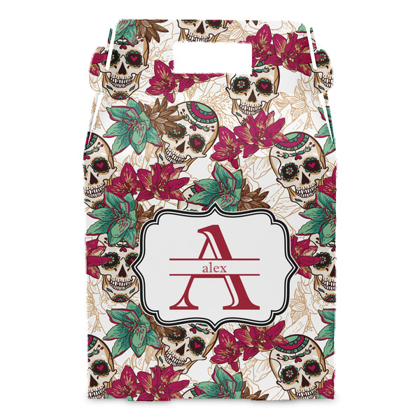 Sugar Skulls & Flowers Gable Favor Box - Front