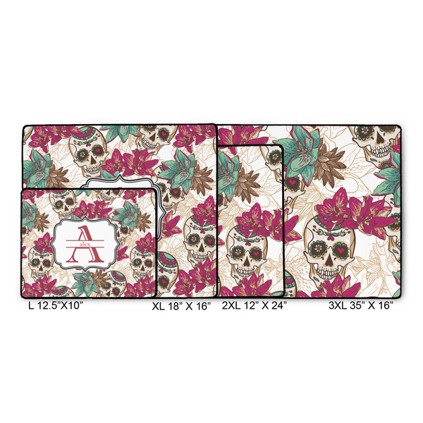 Sugar Skulls & Flowers Gaming Mats - SIZE CHART