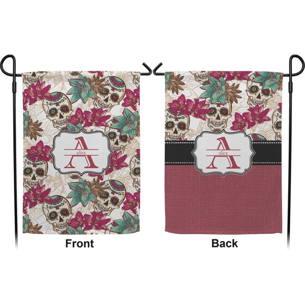 Sugar Skulls & Flowers Garden Flag - Double Sided Front and Back