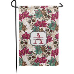 Sugar Skulls & Flowers Small Garden Flag - Single Sided w/ Name and Initial