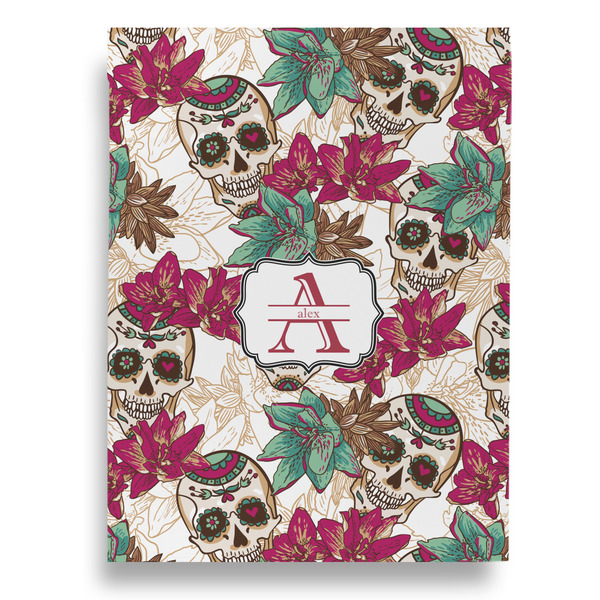 Sugar Skulls & Flowers House Flags - Double Sided - FRONT