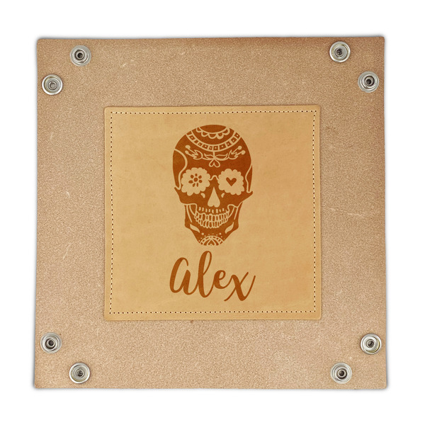 Sugar Skulls & Flowers Genuine Leather Valet Trays - FRONT