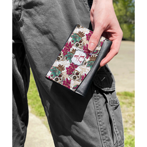 Sugar Skulls & Flowers Genuine Leather Womens Wallet - In Context
