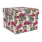 Sugar Skulls & Flowers Gift Boxes with Lid - Canvas Wrapped - Large - Front/Main