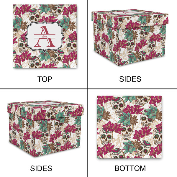Sugar Skulls & Flowers Gift Boxes with Lid - Canvas Wrapped - XX-Large - Approval