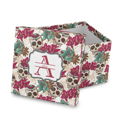 Sugar Skulls & Flowers Gift Box with Lid - Canvas Wrapped (Personalized)
