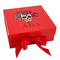 Sugar Skulls & Flowers Gift Boxes with Magnetic Lid - Red - Front