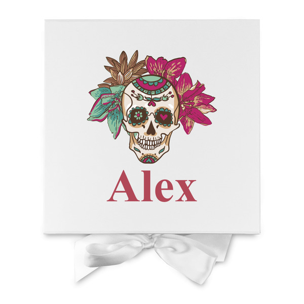 Sugar Skulls & Flowers Gift Boxes with Magnetic Lid - White - Approval