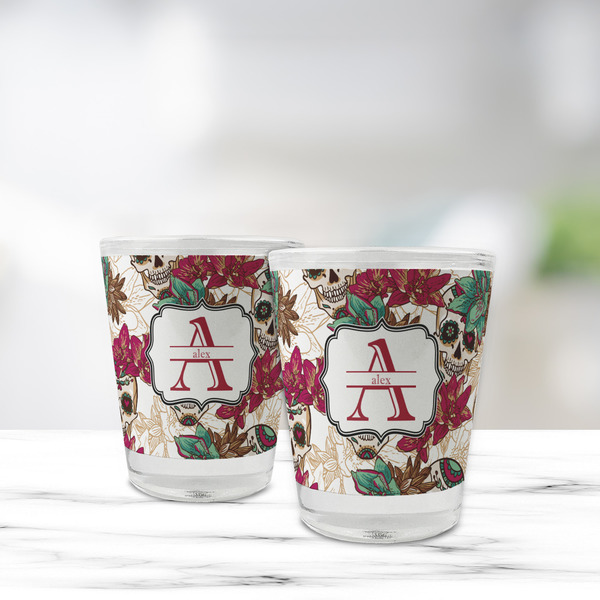 Sugar Skulls & Flowers Glass Shot Glass - Standard - LIFESTYLE