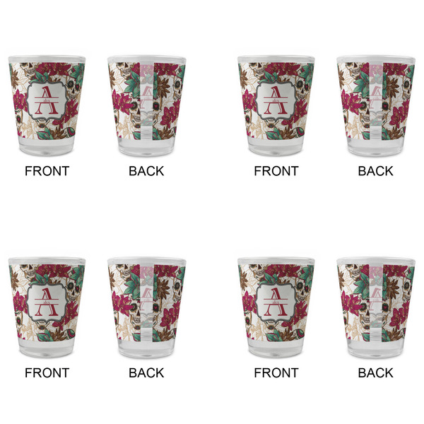 Sugar Skulls & Flowers Glass Shot Glass - Standard - Set of 4 - APPROVAL