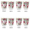 Sugar Skulls & Flowers Glass Shot Glass - with gold rim - Set of 4 - APPROVAL