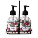 Sugar Skulls & Flowers Glass Soap & Lotion Bottle Set (Personalized)