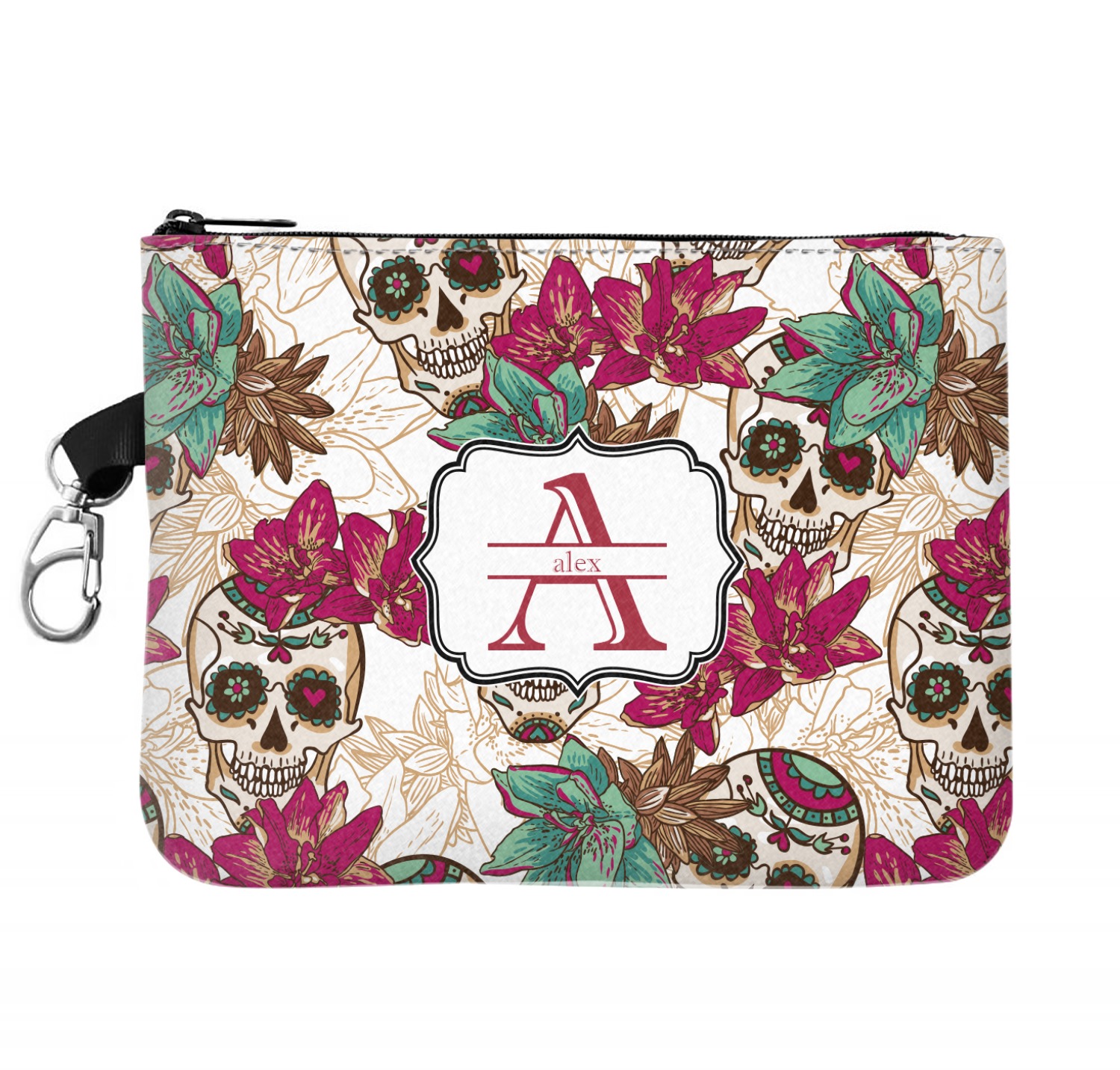 Sugar Skulls & Flowers Golf Accessories Bag - Front (Personalized