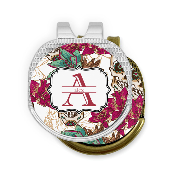 Sugar Skulls & Flowers Golf Ball Marker Hat Clip - PARENT/MAIN