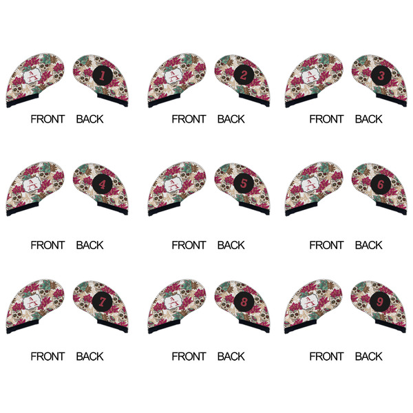 Sugar Skulls & Flowers Golf Club Covers - APPROVAL (set of 9)