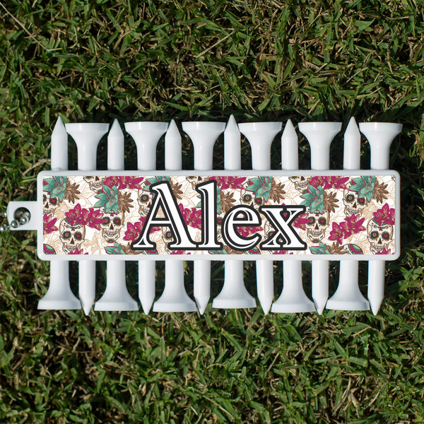 Custom Sugar Skulls & Flowers Golf Tees & Ball Markers Set (Personalized)