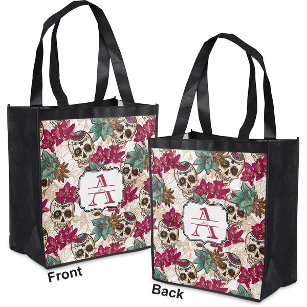 Sugar Skulls & Flowers Grocery Bag - Apvl