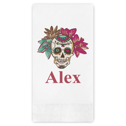 Sugar Skulls & Flowers Guest Paper Towels - Full Color (Personalized)