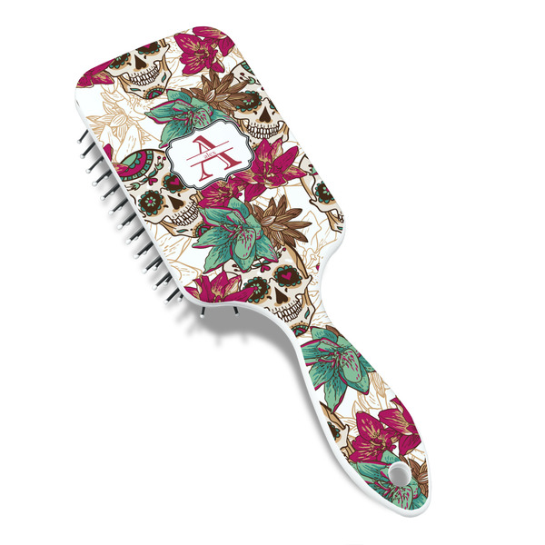 Sugar Skulls & Flowers Hair Brush - Angle View