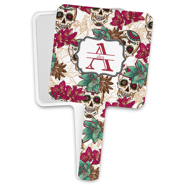 Custom Sugar Skulls & Flowers Hand Mirror (Personalized)