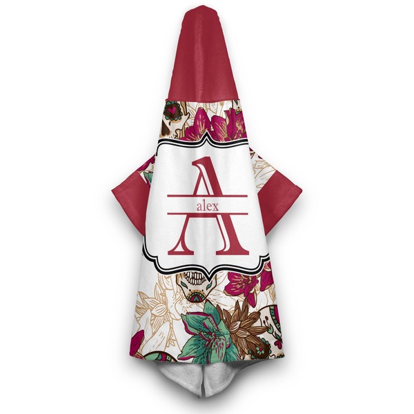 Sugar Skulls & Flowers Hooded Towel - Hanging